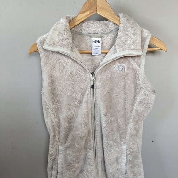 The North Face Small Beige Full Zip Fleece Vest - Picture 1 of 4